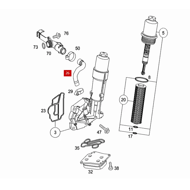 A2712030182 SL K200 SL K200 C200 W204 Hose