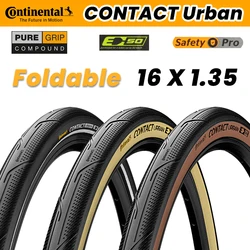 Continental 16Inch Tire of Folding Bike Contact Urban Foldable Bead 35-349 Urban Bike Tire Reflex Yellow Brown Edge Bicycle Tyre