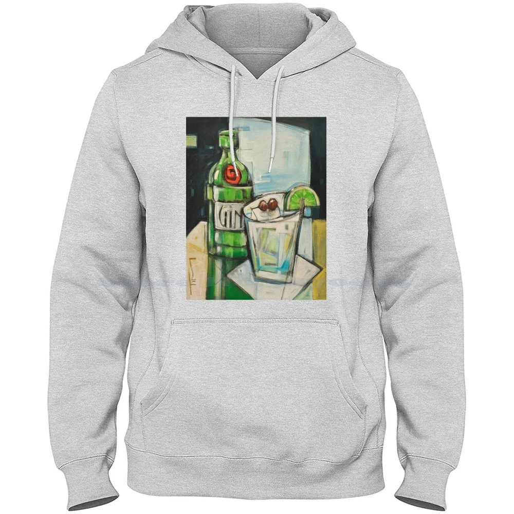 Gin And Tonic Painting 100% Pure Cotton Hoodie Tshirt Gin And Tonic Tanqueray Gin Tonic Funny Gin Lover Lime Drinking Lemon