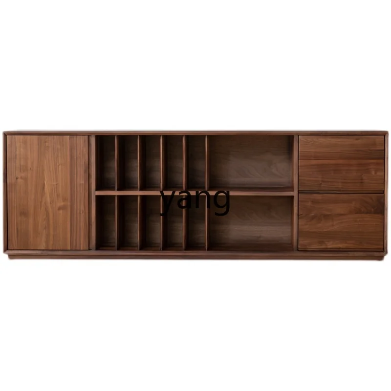 

LTT Locker Modern Simple Multifunctional Bookcase Walnut Side Cabinet Combination