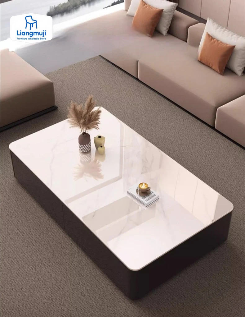 

Italian Unique Coffee Table Minimalist Standing Space Saving Aesthetic Service Side Table Center Couchtisch Salon Furniture