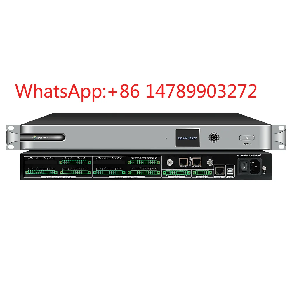 ZENWIN TD-1212D 12×12 Dante Audio Processor, Alloy Housing Audio Matrix for Conference and Performance