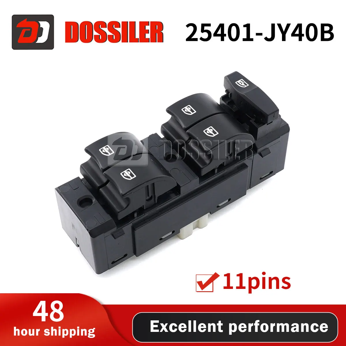 

25401-JY40B Dossiler For Renault Koleos 2008 2009 2010 2011 2012 2013 2014 2015 2016 Electric Power Window Master Switch Button