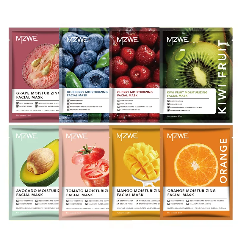 

Skin Care Natural Plant Fruit Extract Face Sheet Mask Oil Control Deep Hydration Facial Mask for Moisturizing and Skin Care