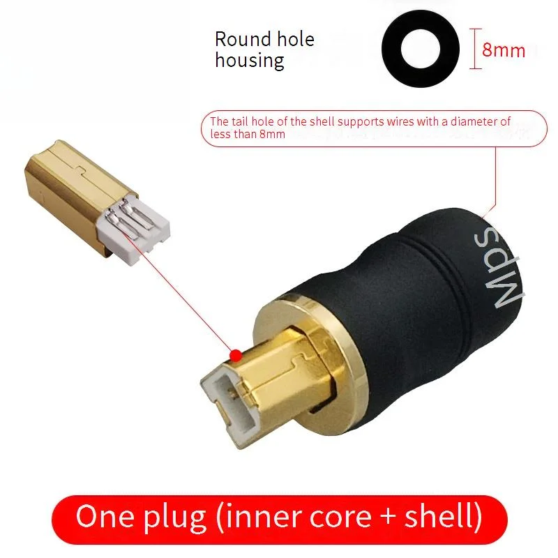 

MPS HiFi USB 2.0 audio connector Plugs Audio Jack 24K 5u gold Plated DAC USB 2.0 connector Type A Type B Type C OTG or analog
