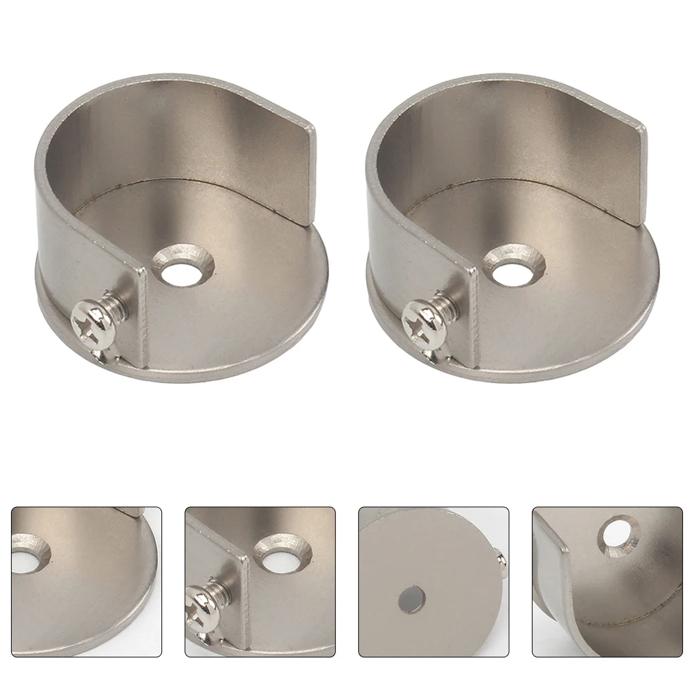 

2Pcs Curtain Rod Wall Bracket 28Mm Dual Pole Holder Easy Install Home Decor Support for Window Dressing Drapery Fixation Tools