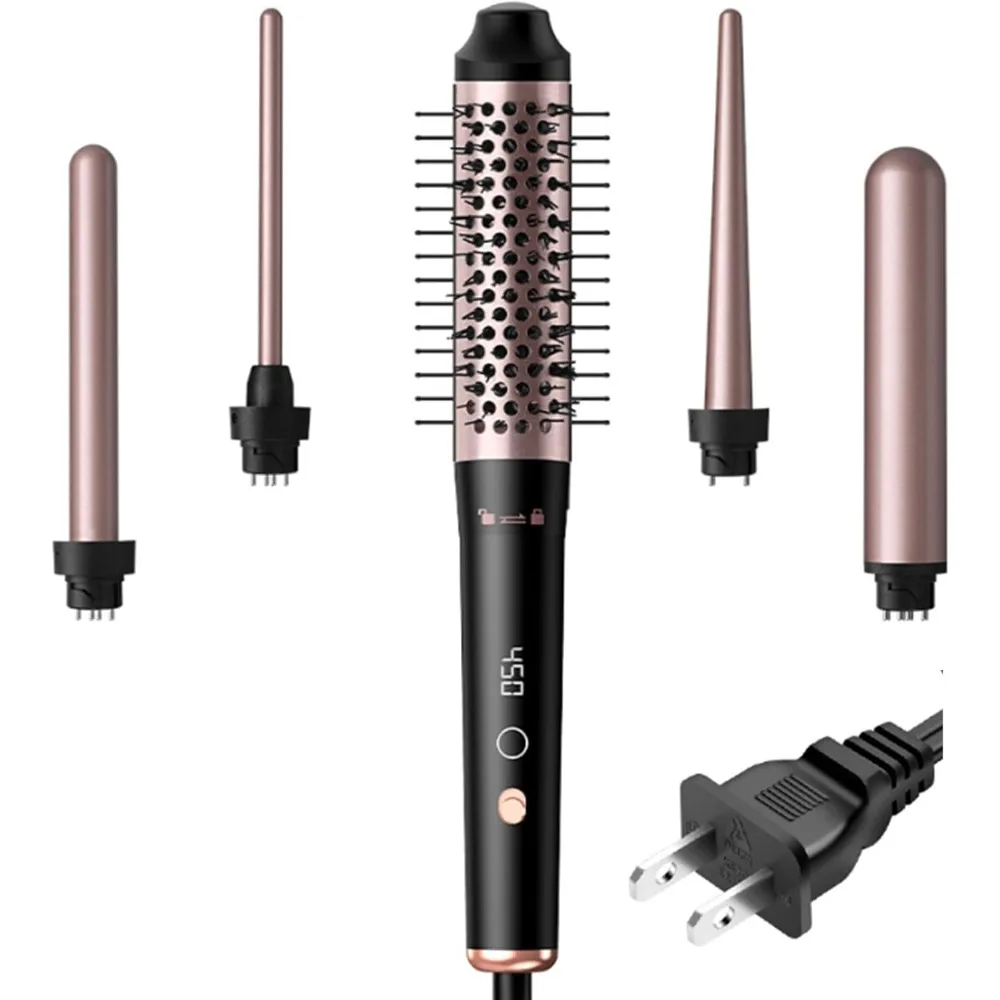 5 in 1 Curling Wand Set Intelligent Interchangeable 4 Temperature mode , Multifunctional Curly Hair Iron for All Hair Textures