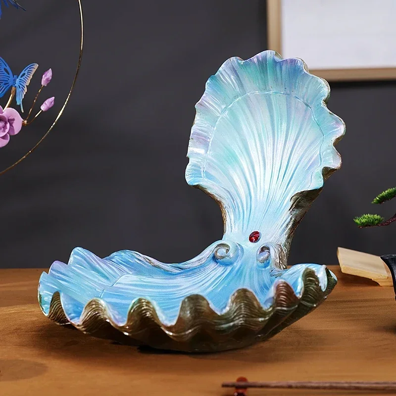 Premium Conch Shell Sashimi Platter Seafood Combo Salmon Sashimi Plate Dry Ice Display Plate Uniquely Shaped Dish Home Tableware