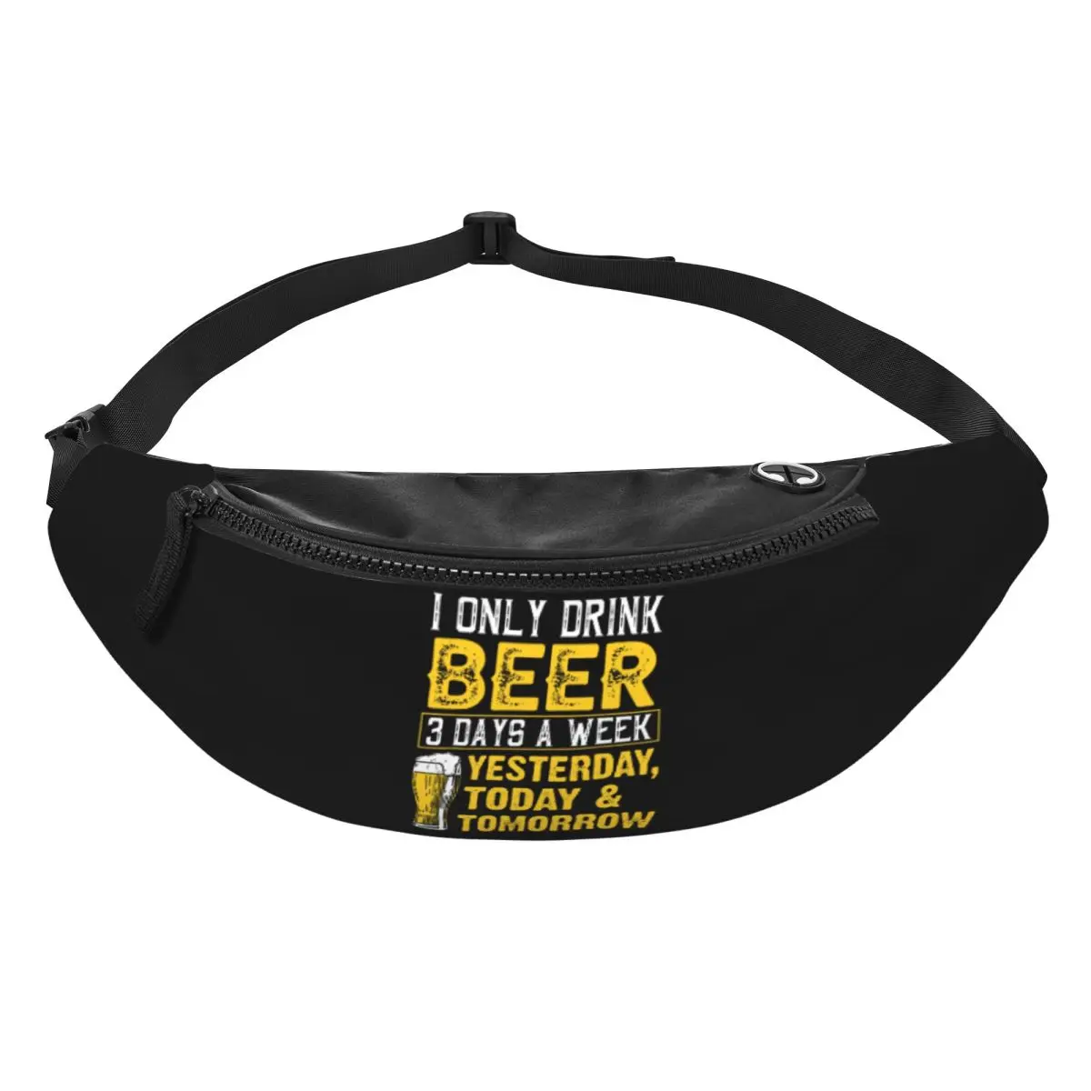 Custom Casual I Only Drink Beer 3 Days Fanny Pack for Traveling Men Women Crossbody Waist Bag Phone Money Pouch