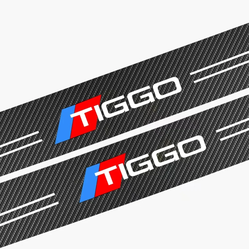 Carbon Fiber Pattern Door Step Protective Sticker For Chery Jaecoo J7 Tiggo7 Tiggo8 Pro Omoda C5 Anti‑Collision Auto Exterior Pa
