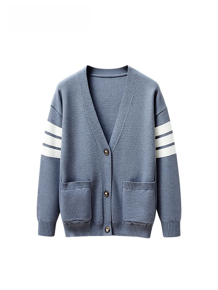 

Cara CLUB plus Size Knitted Open Cardigan Casual Black Sweater Spring Leisure Belly Covering Slimming Women's Fashion