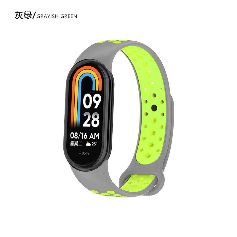 Correa de silicona para Xiaomi Mi Band 8 9 10, accesorio deportivo para reloj inteligente, pulsera de dos tonos, repuesto de cinturón Mi Band 8/9/10
