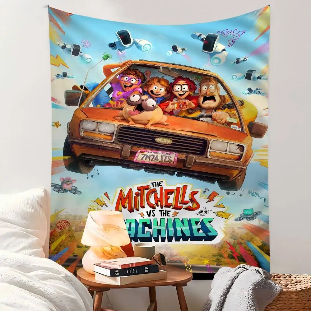 

The Mitchells Vs. The Machines Movie Colorful Tapestry Wall Hanging Hanging Tarot Hippie Wall Rugs Dorm Wall Art Decor