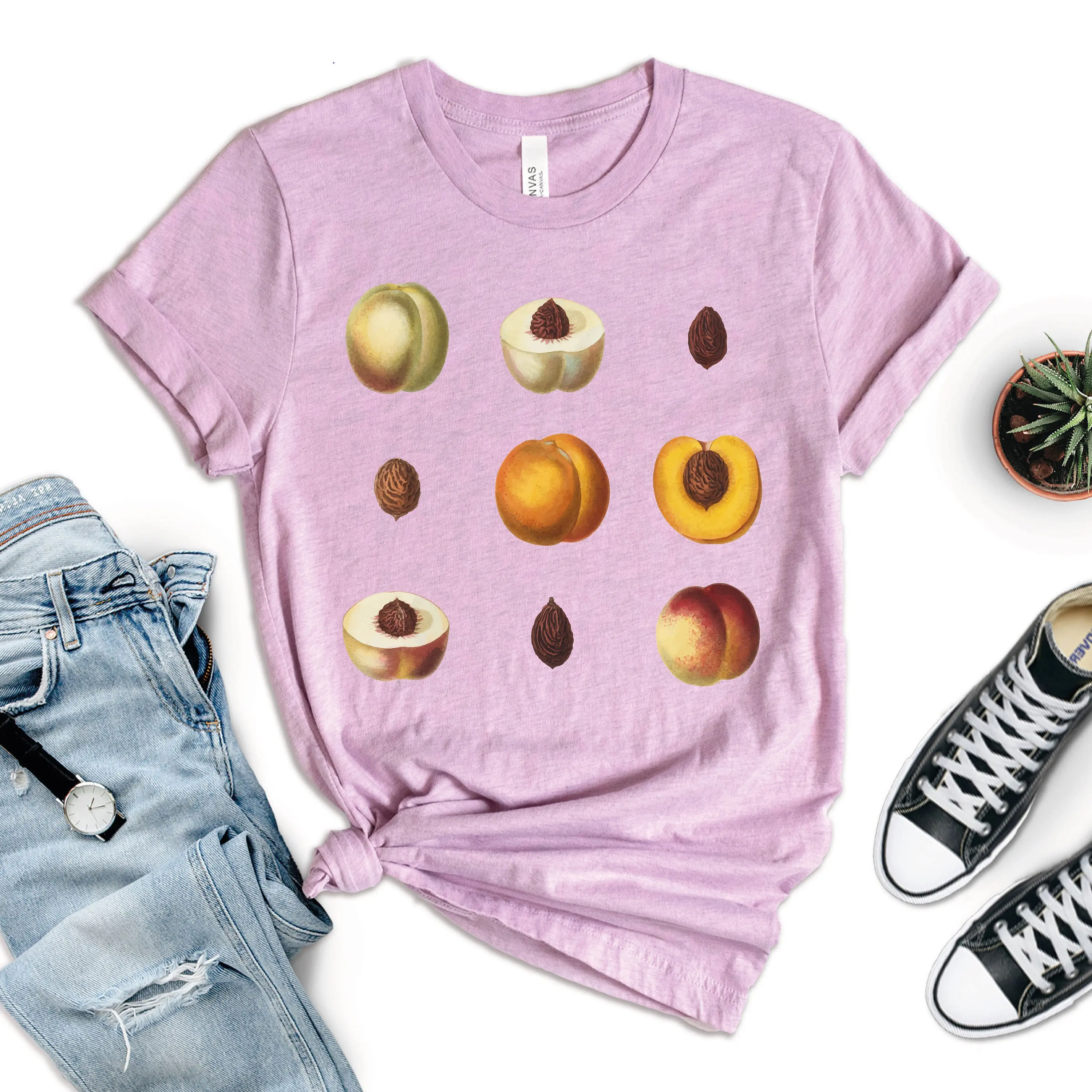 

Apricot T Shirt Cottagecore Farmer'S Market Womens Fruit Foodie For Lover S Food