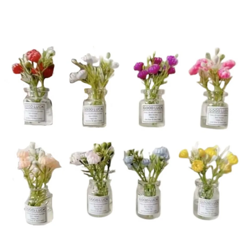 

8Pcs Creative Mini Vase Magnets Handmade 3D Small Vase Magnets Decorative Luminous Cute Refrigerator Magnets Home Decoration