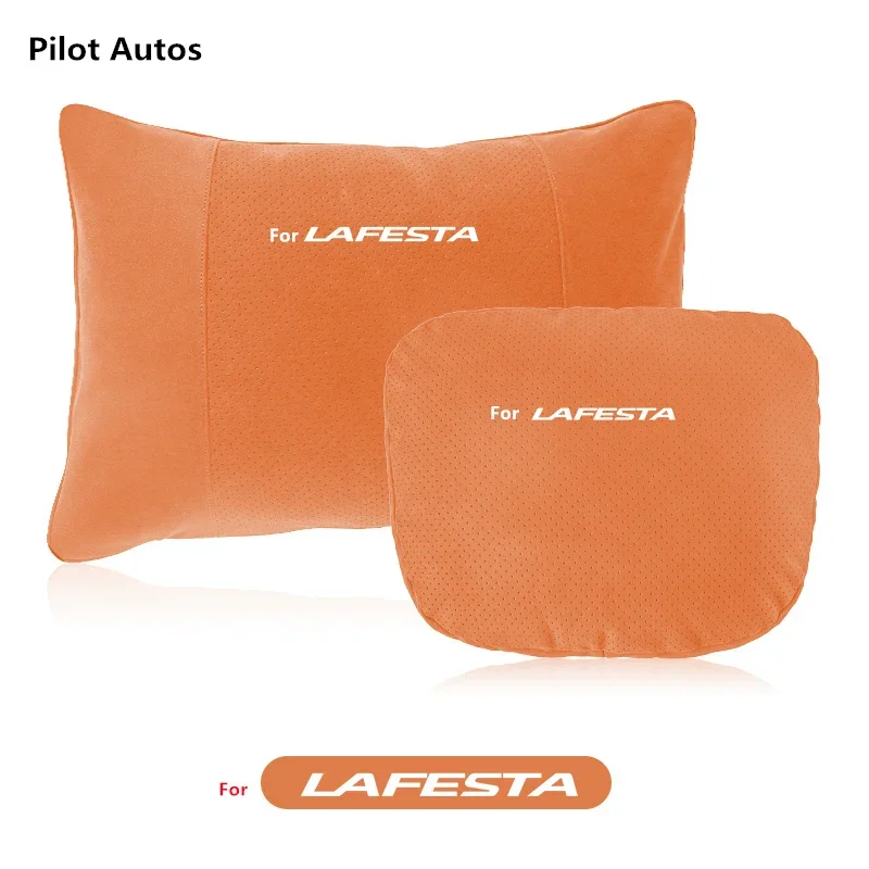 For Hyundai For LA-FESTA Car Headrest Waist Pillow Rest Cushion Seat Headrest Driver Lumbar Support Leather Memory Cotton