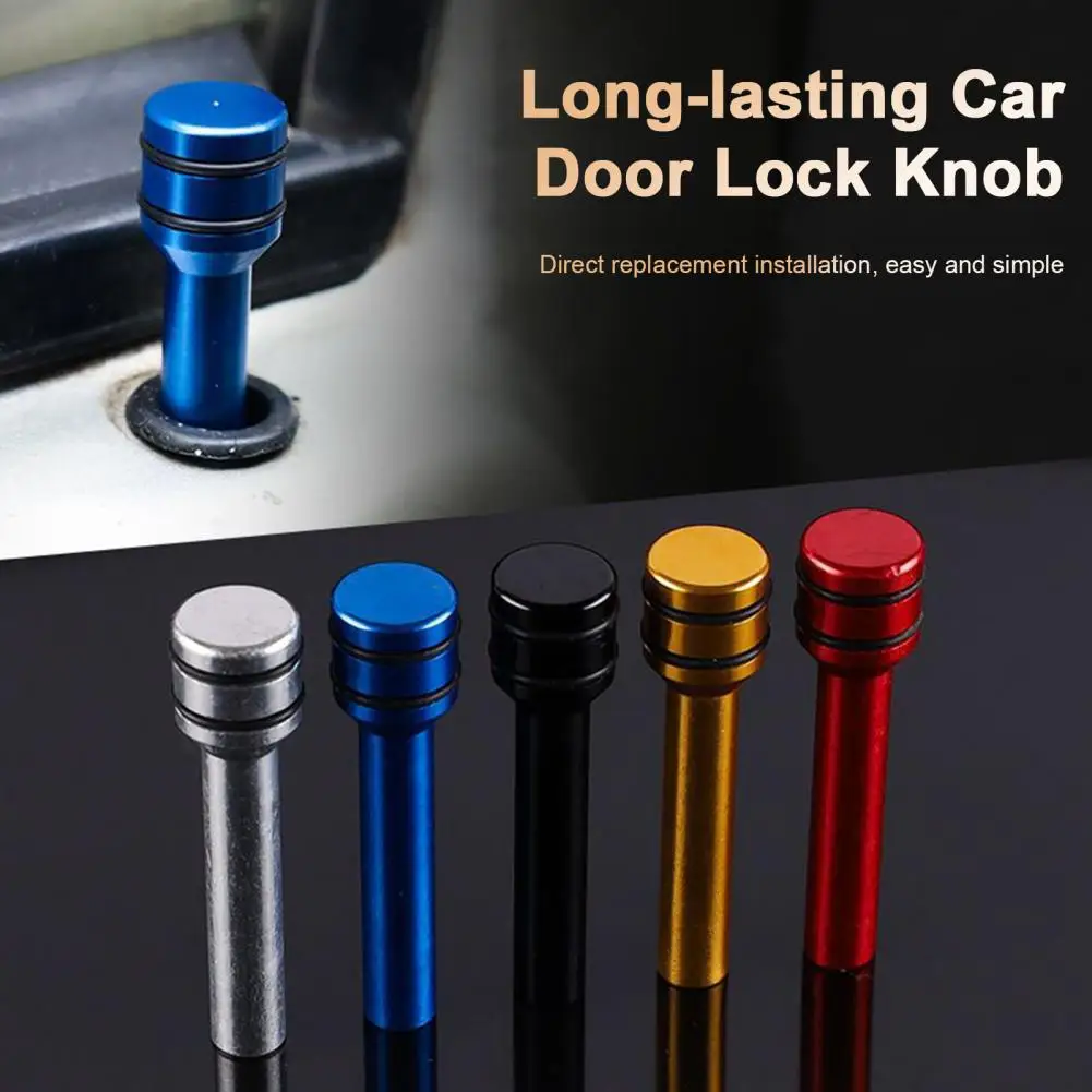 4Pcs 5cm Alloy Car Door Lock Knobs Aluminum Alloy Anti-deformed Inner Door Lock Pull Pins Automotive Door Latches Decor Interior