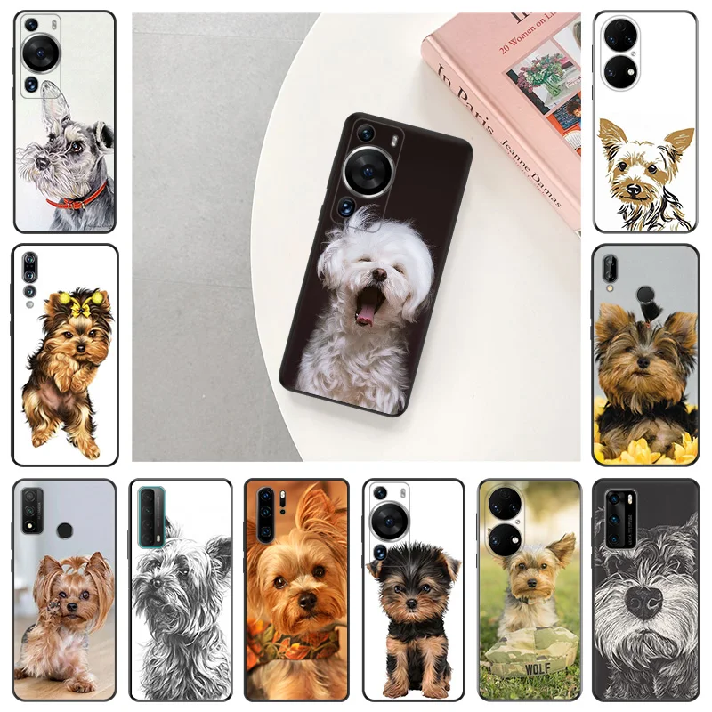 Phone Case For Motorola G50 G51 G60 G71 G30 G31 Edge20 30 40 G73 Huawei P40 P30 P20 PSmart Yorkshire Terrier Dog Anti-Drop Cover