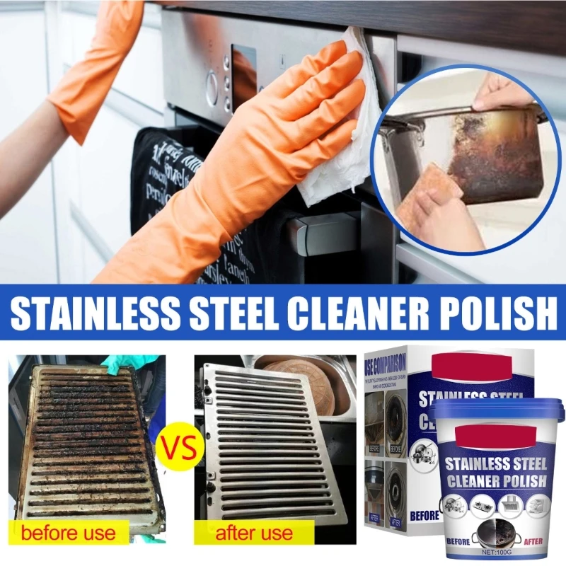 Stainless Steel Cookware Cleaning Paste Household Kitchen Cleaner for Sinks