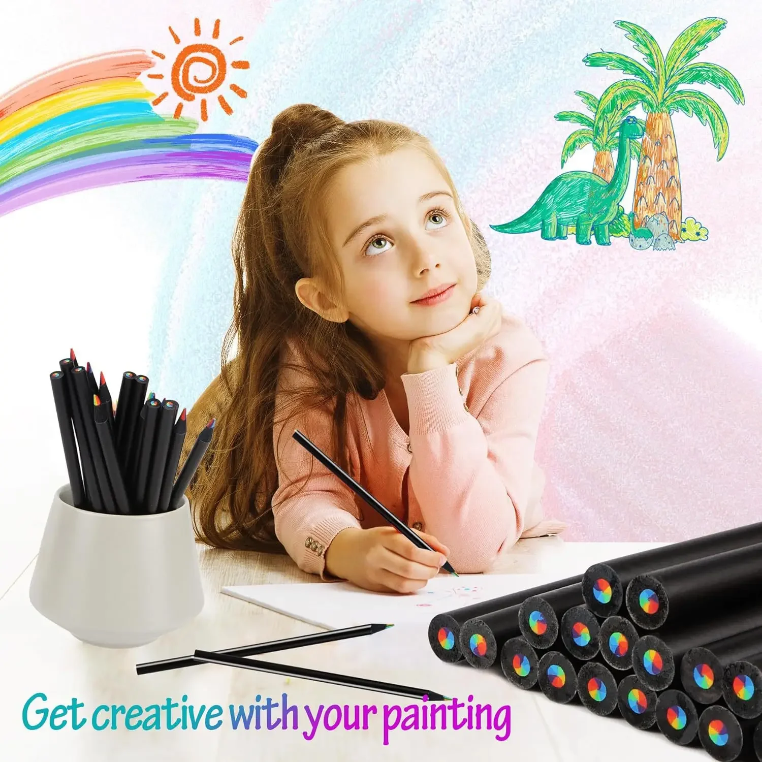 

Набор цветных карандашей для рисования и раскрашивания, 10-100 шт., из черного дерева, для скетчинга, дудлинга, раскрашивания и живописи, подарок