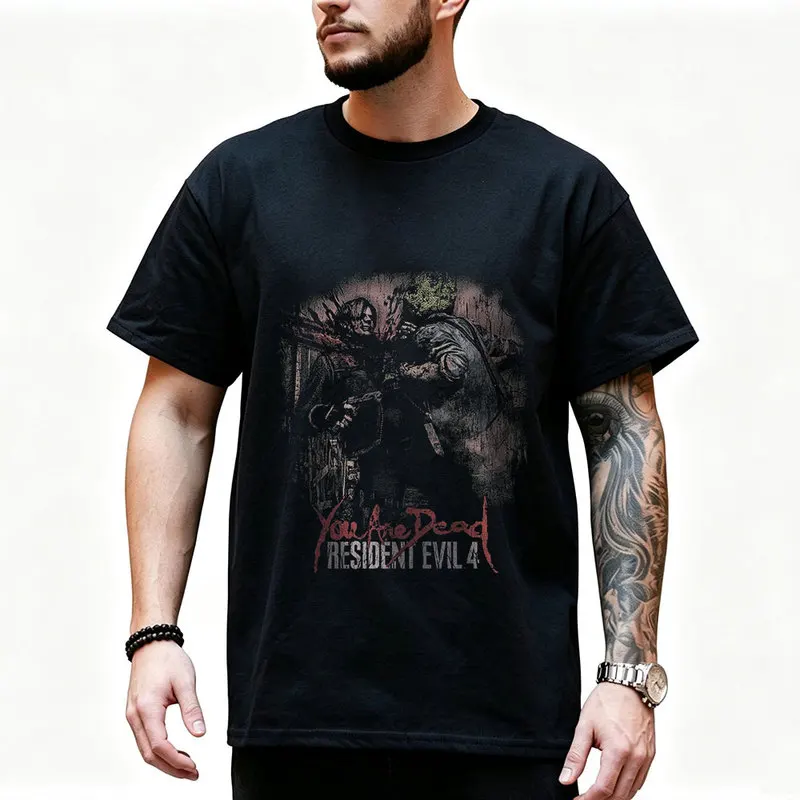 Vintage Resident Evil Nemesis Unisex T‑Shirt Biohazard Survival Horror Game Graphic Print Tee Retro Dark Gamer Streetwear Tops