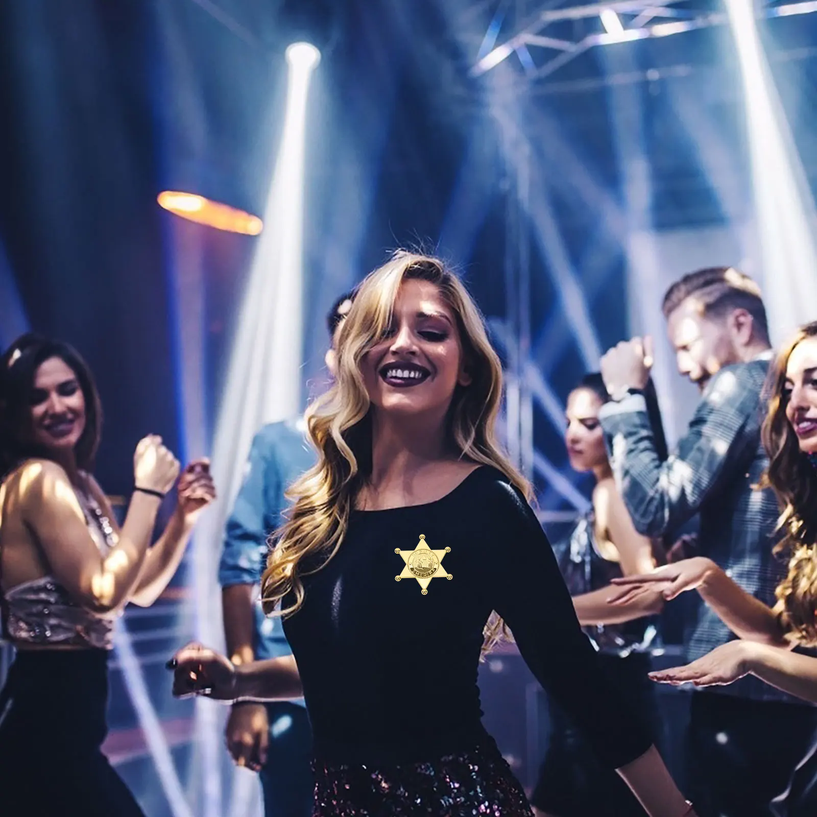 

10pcs Police Badge Pins Lightweight Cosplay Prop Halloween Party Decoration Brooch Accessories For Role Play Costume Props