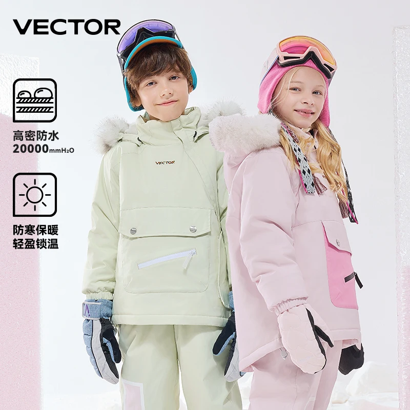 VECTOR Girls and Boy Cotton Skirts with Slant Skirts for Cold Protection and Warmth Clothes Snowboard Waterproof Outdoor Sports