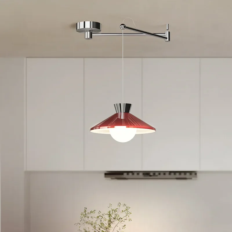 Full Spectrum Eye Protection Shift Restaurant Chandelier French Cream Wind Retractable Rocker Arm UFO Dining Table Chandelier