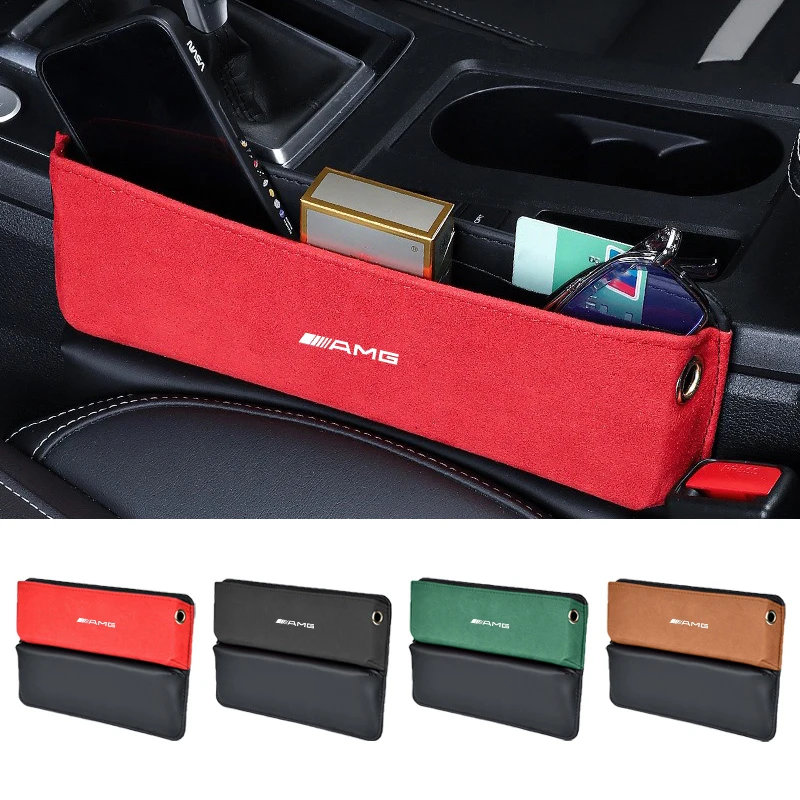 

Car Seat Side Storage Pocket Suede Gap Filler Box For Mercedes Benz AMG W177 W176 X166 X167 C257 C218 X253 C118 C117 Accessories