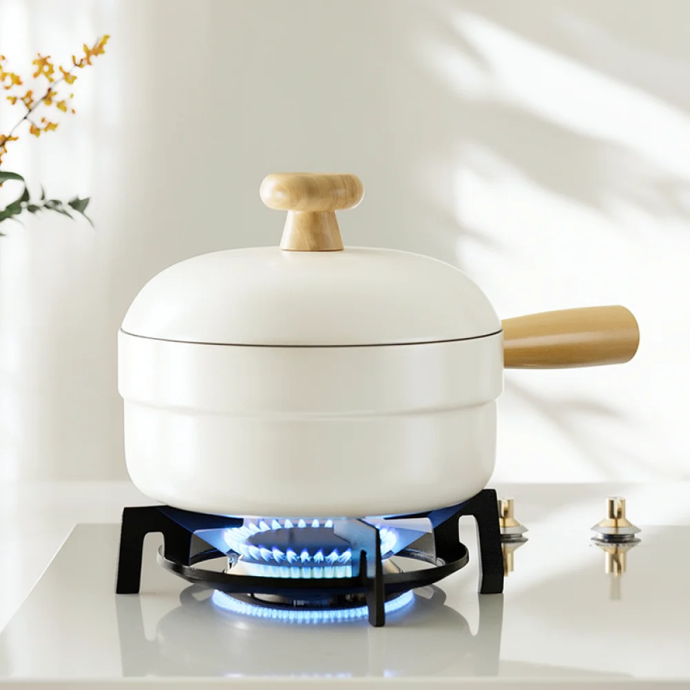 Small Enamel Milk Saucepan Nonstick Kitchen Pot Multifunctional Cookware For Boiling Stewing Frying Portable Universal Cooker