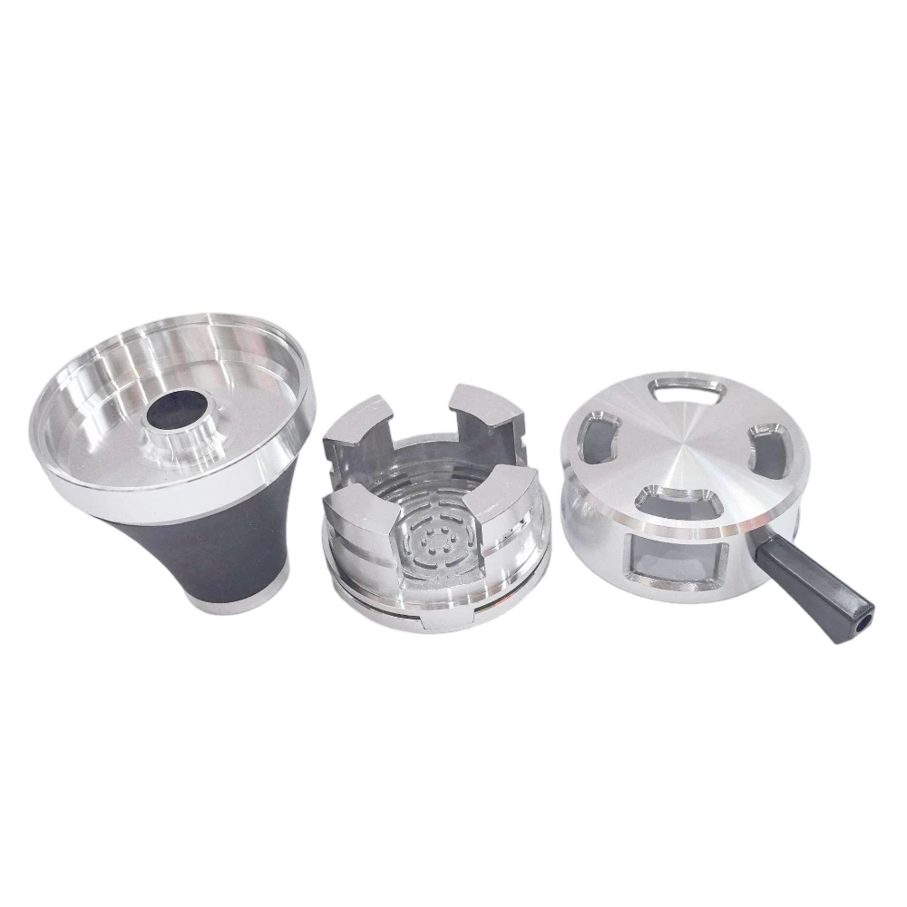 Arab Hookah Charcoal Holder Aluminum Alloy Shisha Head with Cover Heat Management Chicha Bowls Water Pipe Smoking Accessories