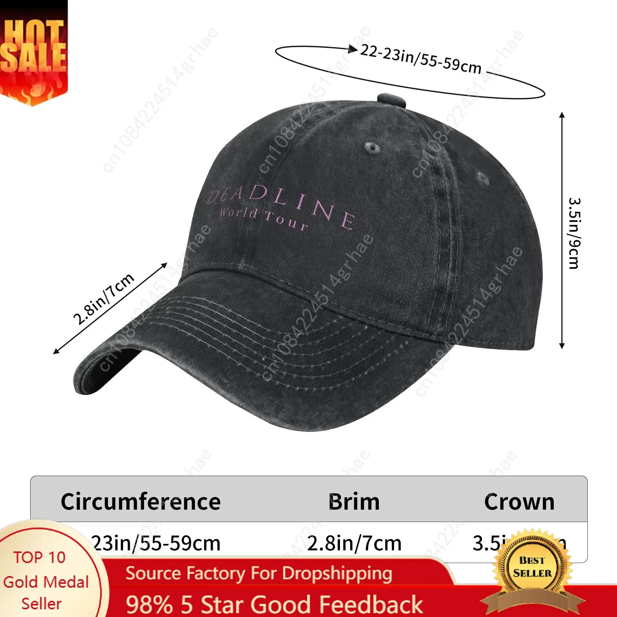 

Baseball Cap Korean Girl Band Deadline World Tour 2025 Summer Fitted Hat Unisex Print Kpop Rock Sun Visor Baseball Caps