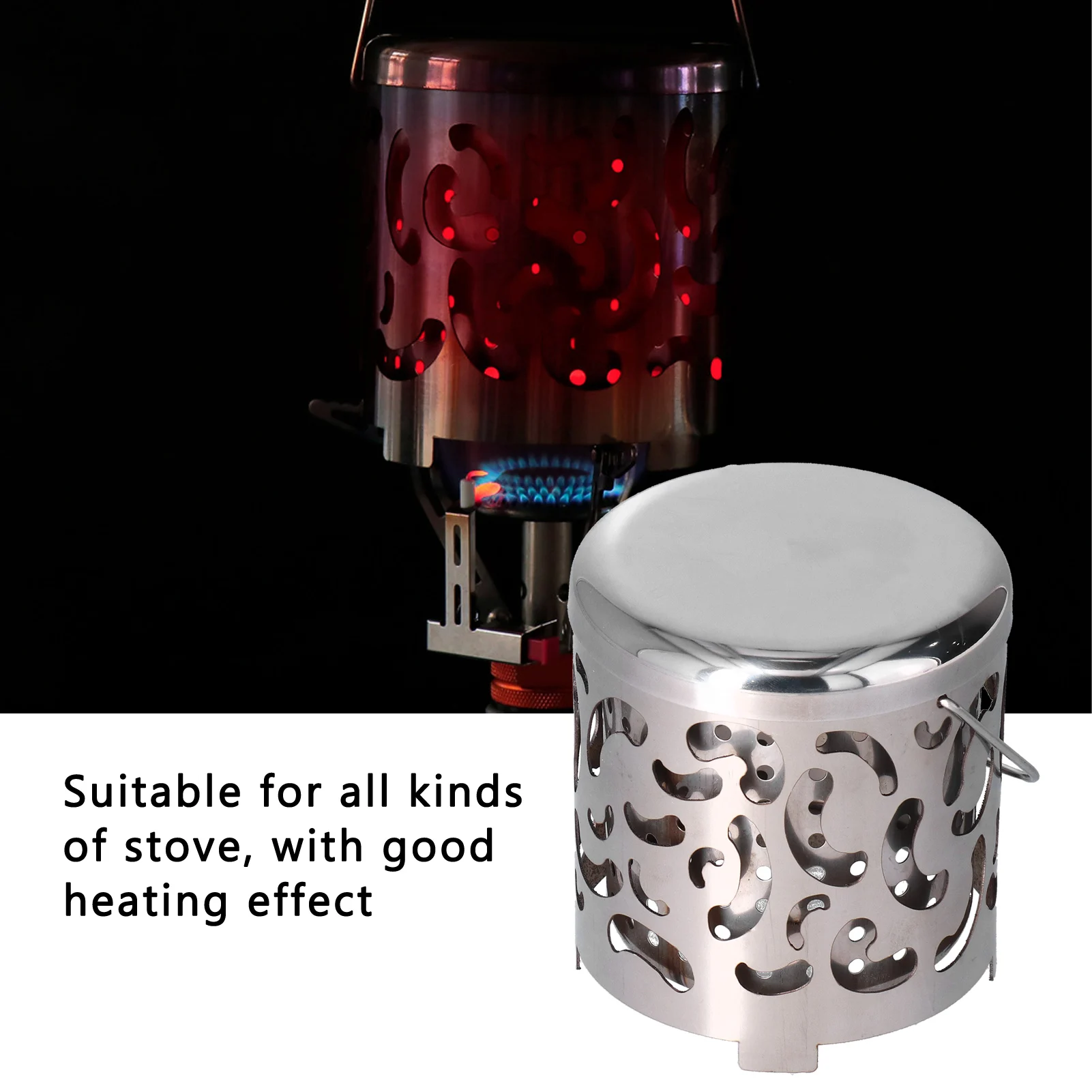 Outdoor Mini Warmer Stainless Steel Camping Stove Portable Warming Stove Cover for Picnic Hiking Barbecue image 3