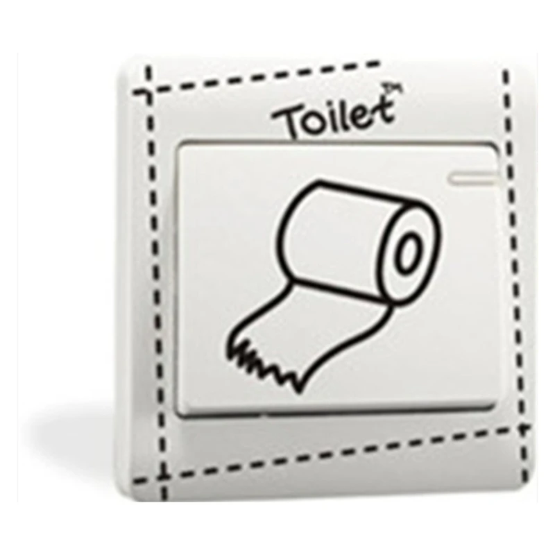 9*9CM Switch Stickers Funny Lamp Bulb Toilet Paper Vinyl Wall Decals Kids Room Decoration Cartoon Wallpaper for Bathroom Kitchen