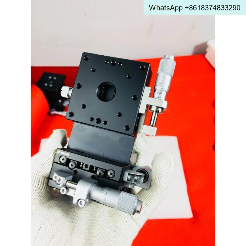 XYZ three-axis manual platform, precision 1 micron 60 table, travel 13mm bearing steel body is beautiful