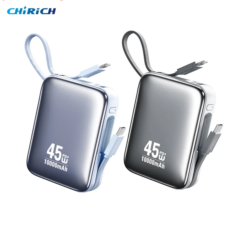 PD 45W 20000mAh Power Bank Portable Large Capacity External Battery Type-C Cable 10000mAh Fast Charger For Macbook Laptop iPhone
