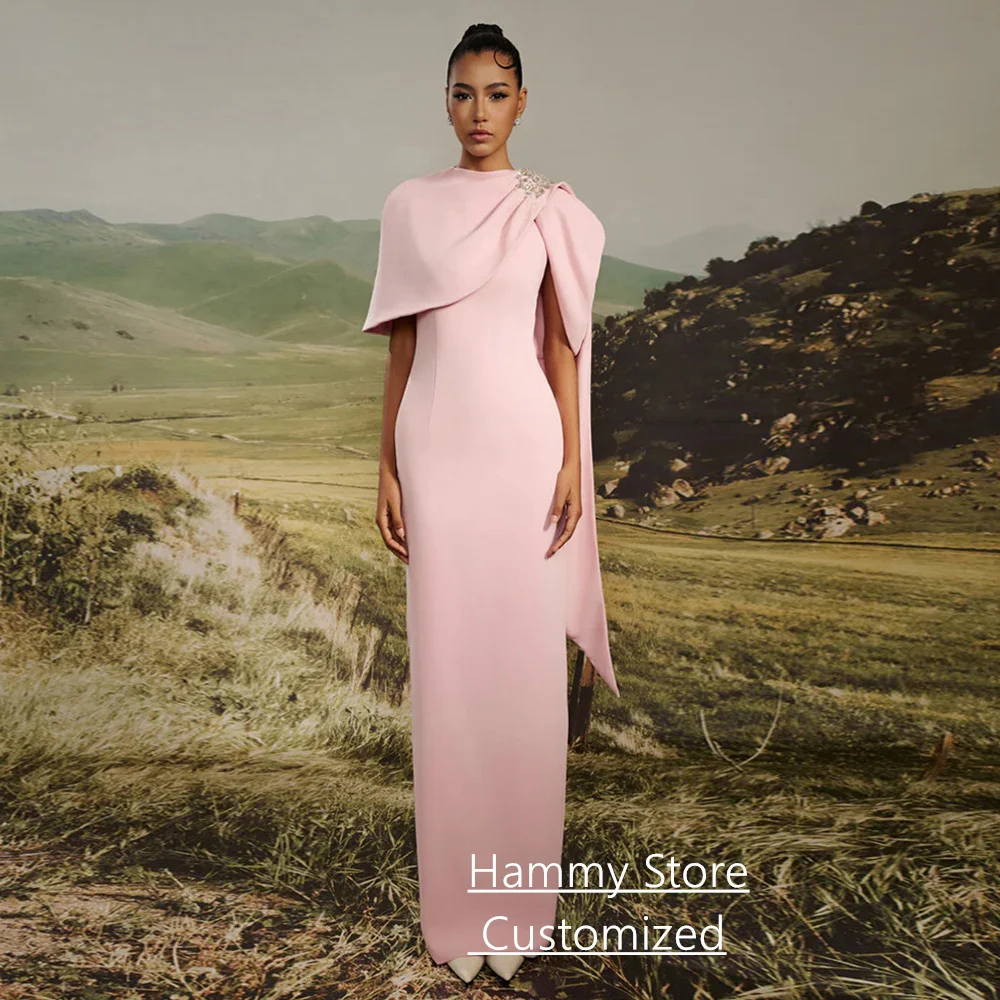 

Вечернее платье в Саудовской Аравии, индивидуальное платье с круглым вырезом и бисером, накидка длиной до пола, с разрезом сзади, танцевальное платье, платья для выпускного вечера