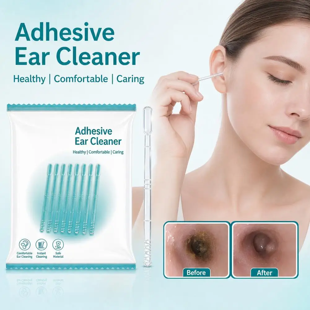 Reusable Sticky Ear Swabs 24pcs/Bag Gentle Earwax Cleaning Tool Soft Cotton Swab For Sensitive Ears And Travel