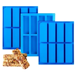 8 Holes Strip Rectangle Shape Silicone Cake Baking Mold Silicone Candle Mold Soap Making Mould Chocolate Bar Tools