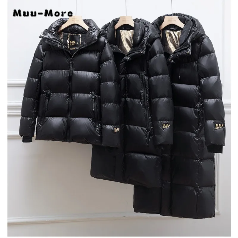 Parkas retrô de peito único feminino, monocromático, preto, manga comprida, jaqueta grande, casacos casuais, casaco quente, moda inverno, 2023