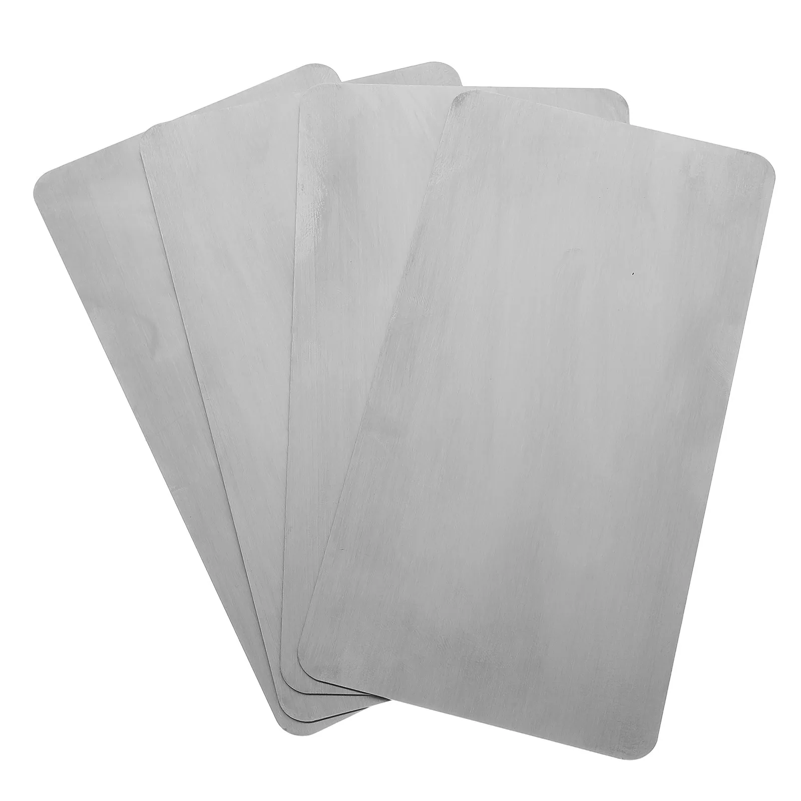 4Pcs Stainless Steel Blank Table Plaques Polished Metal Plates for DIY Engraving Cafe Bar Restaurant Table Number Markers