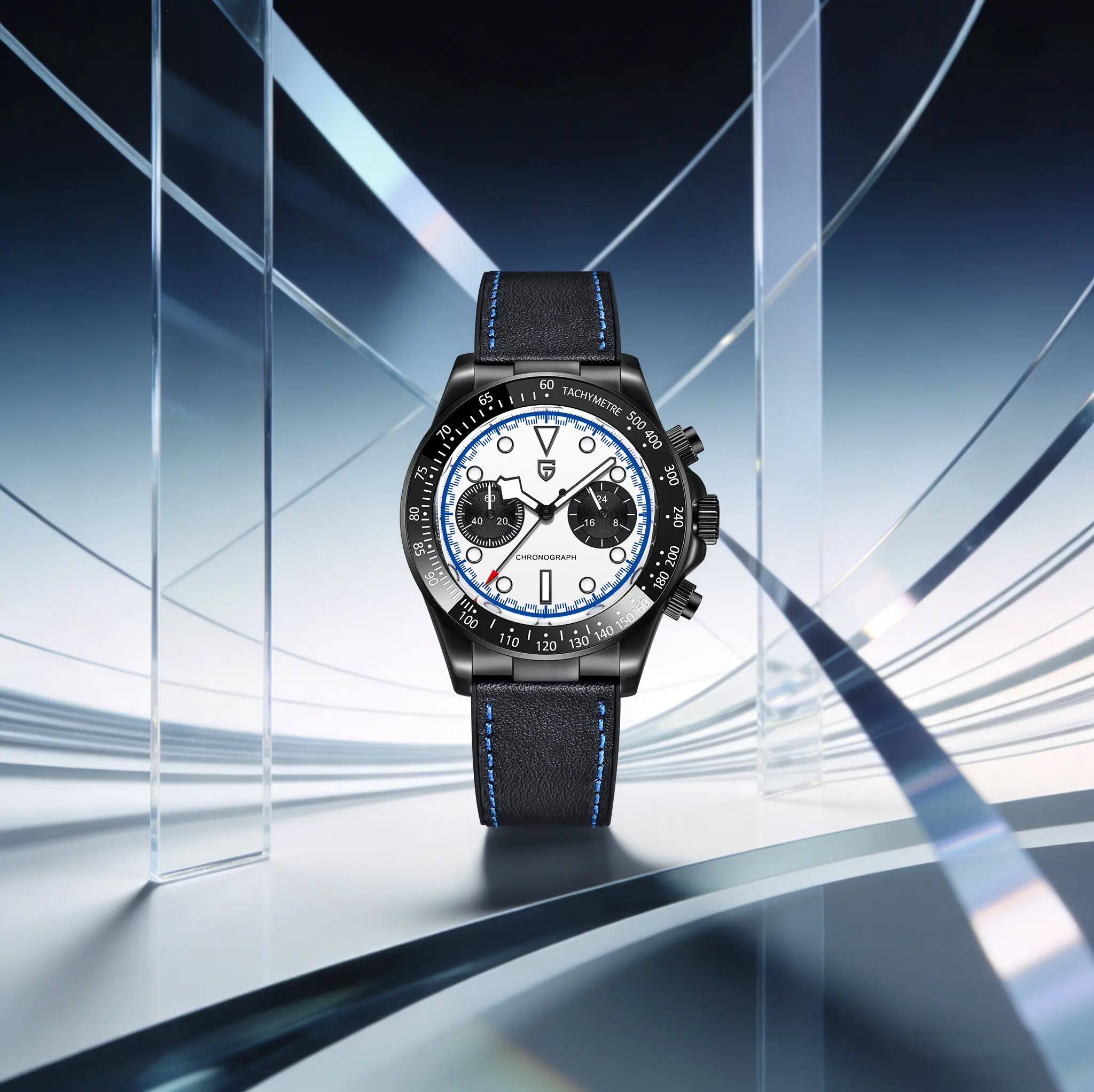Reloj de Cuarzo para Hombre PAGANI DESIGN, Elegancia Moderna, Correa de Caucho, Cristal de Zafiro, Taquímetro Luminoso, Cronógrafo de Buceo