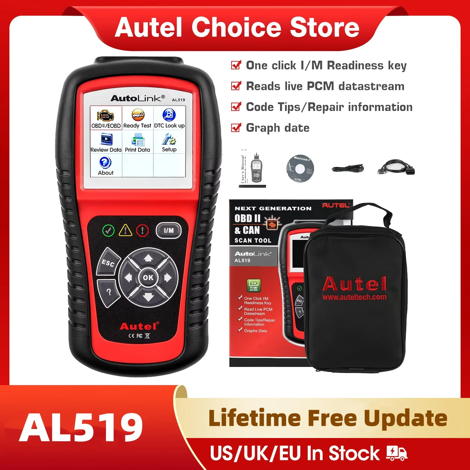 Valise De Diagnostic Obd2 Autel Auto Link Al519