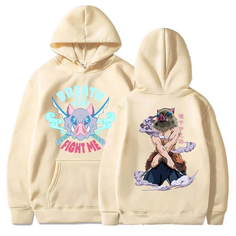 New Hot Hashibira Inosuke Printed Hooded Sweatshirt Autumn Winter Women Men Harajuku Anime Hoodie Fleece Loose Casual Hoodies