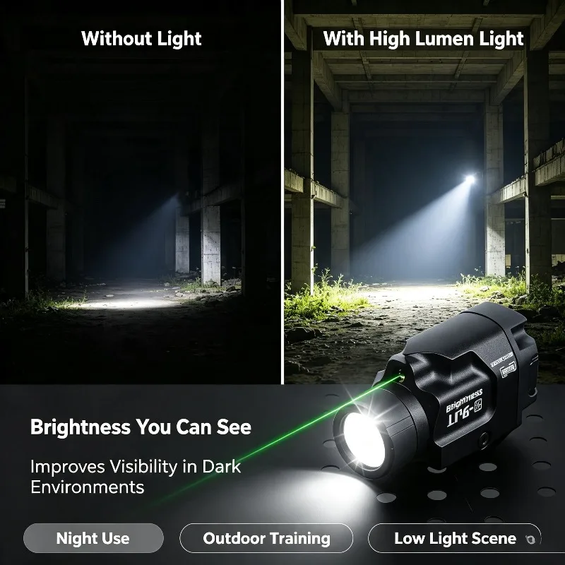High Lumen Integrated Lamp Green Red Laser Dual Output 20MM Clamp Equipment Accessories