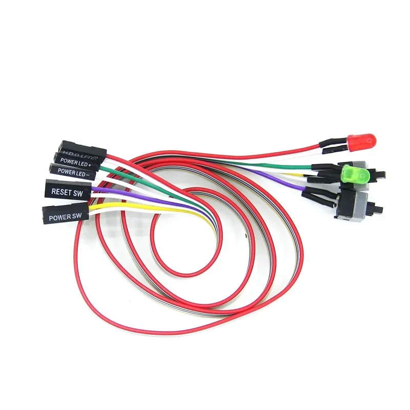 Power Supply Cable PC I/O Reset Switch for PC Motherboard Cable Button Switch Replace Power On/Off Extention Power Cable
