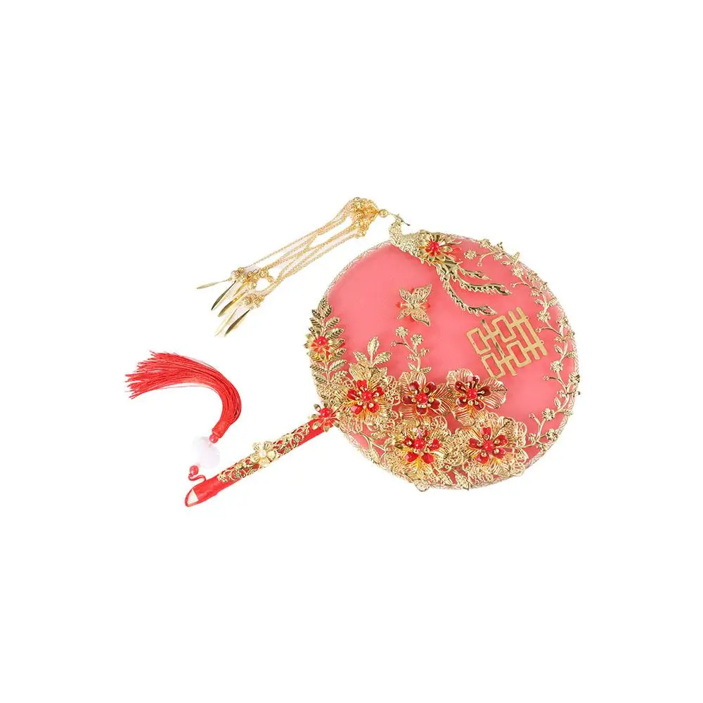 Bride Group Fan Wedding Ceremony Finished Product Bride Xiuhe Festive Fan Hand Holding Fan Xiuhe Clothes Fan Round Fan Tuan Fan