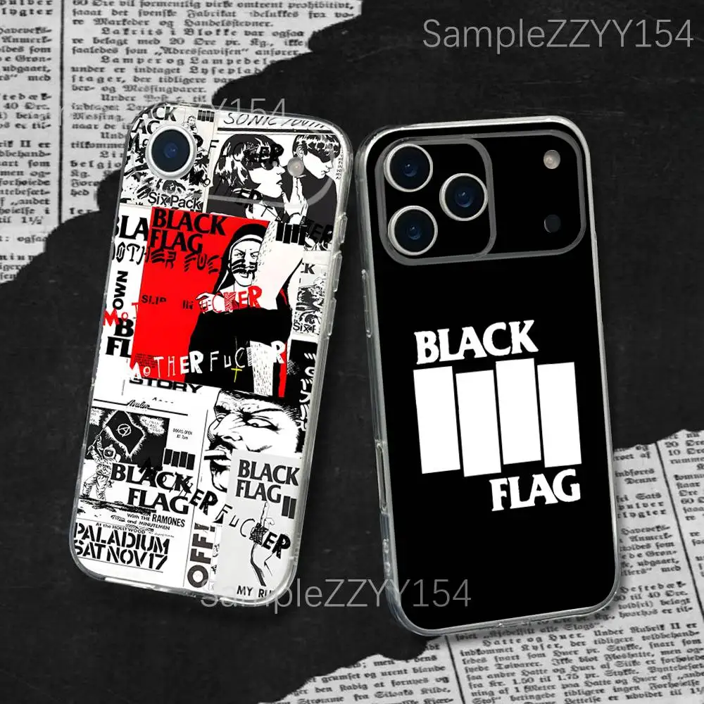 

B-Black Flag My War Phone Case For iPhone 17,16,15,14,13,12,11 Plus,Pro,Max,XR,XS,X,7,8 Plus,SE,Mini Transparent Silm Soft