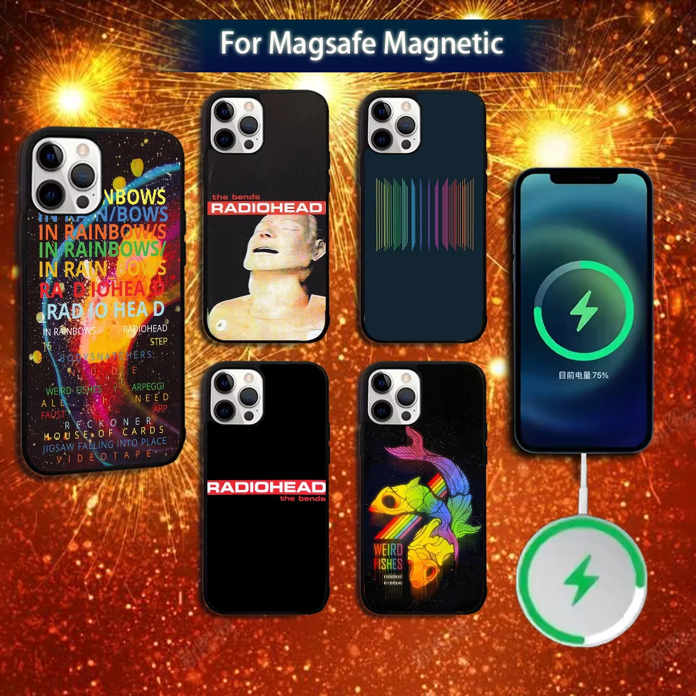 

R-Radiohead Band Rainbow Phone Case For iPhone 16e,16,15,14,13,12,11,Plus,Pro,Max,Mini Magsafe Magnetic Wireless Charging