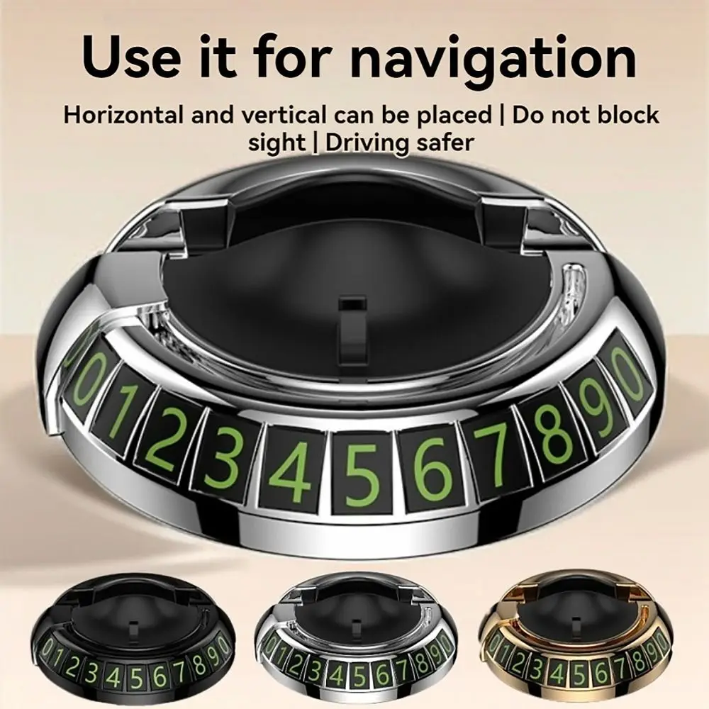 2 in 1 Dashboard Car Phone Holder 360° Rotation Navigation Support Temporary Parking Number Plate Multifunctional Phone Bracket